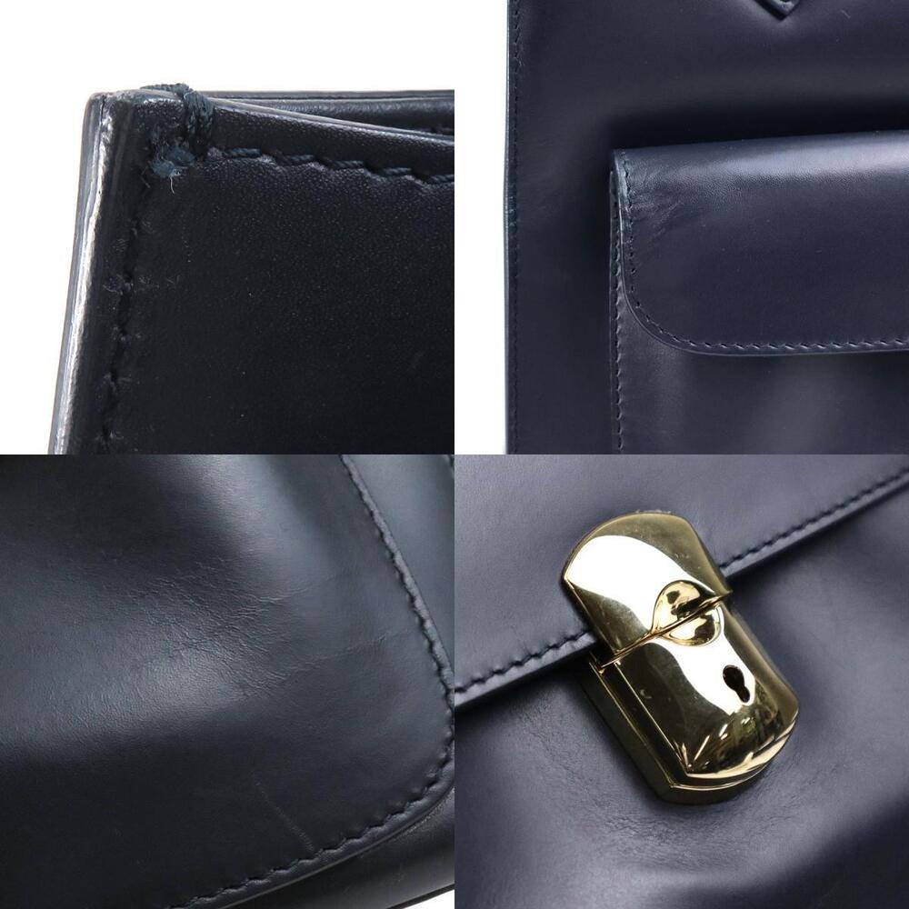 Balenciaga Gold Leather Navy Padlock Afternoon Bag All Blue Shoulder - Picture 4 of 4